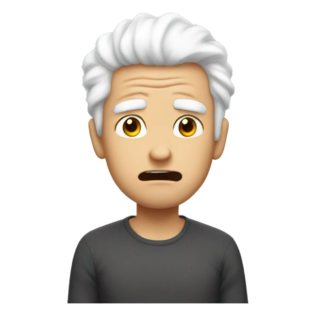 white skin white hair confused dad reaction sticker