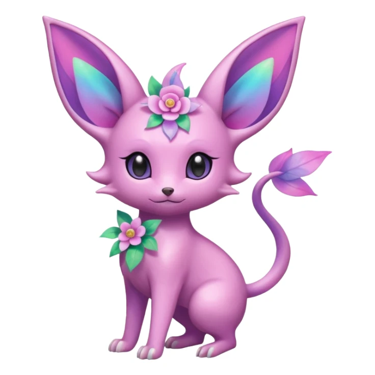 Colorful Floral-Painted Spring-Bloom Iridescent Cute Roserade-Espeon-Fakémon creature (full body) Colorful Floral-Painted Spring-Bloom Iridescent Cute Roserade-Espeon-Fakémon creature (full body) sticker