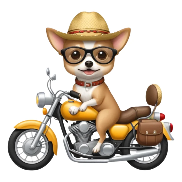 chihuahua montado en una moto sticker