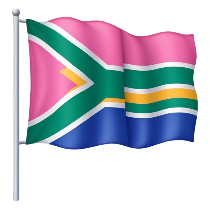Pink flag of South Africa sticker