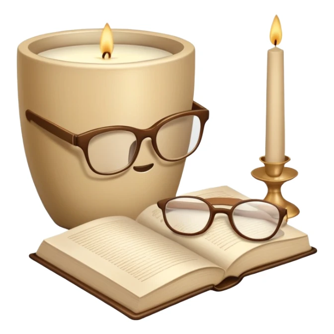beige aesthetic objects like vase, book, pillow, glasses, and candle sticker