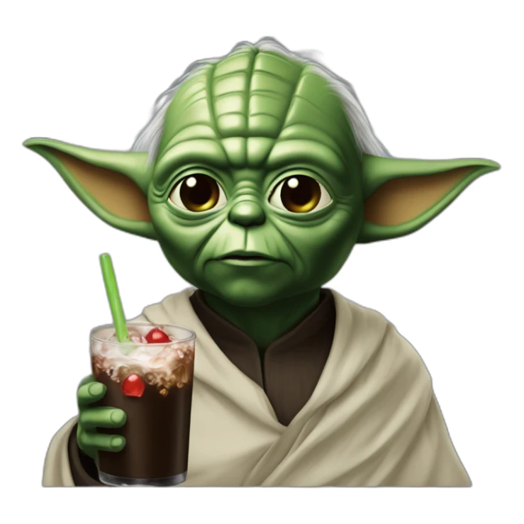 Dark vador buvant un coca  avec Yoda  sticker