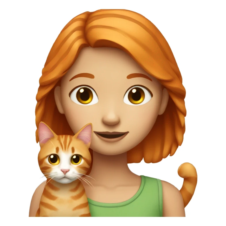 ginger girl with tabby cat sticker