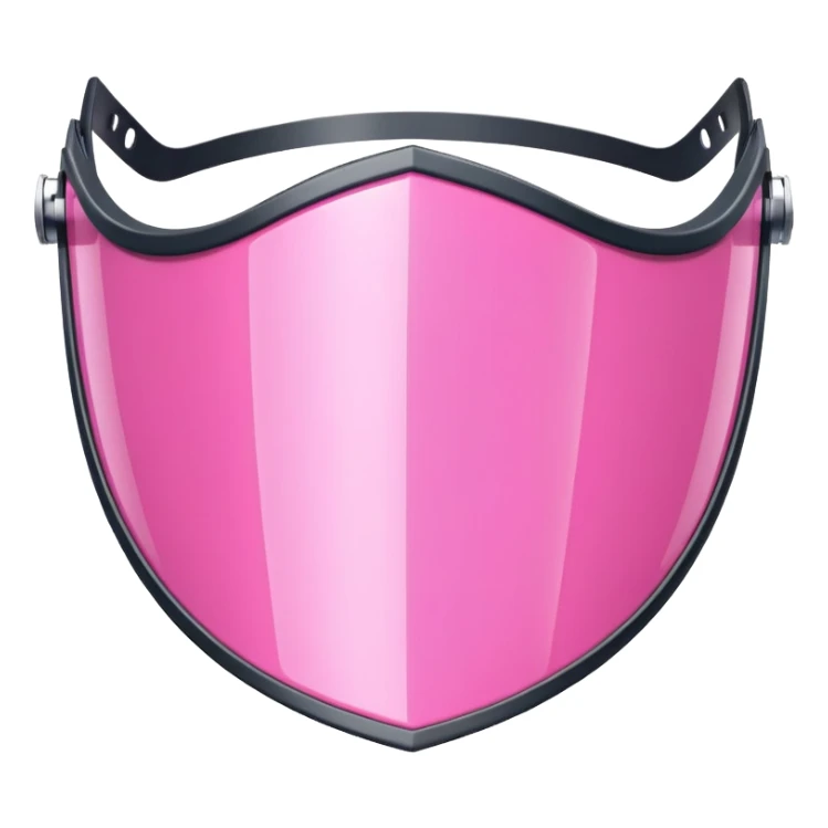 heavy duty pink shield visor, massive thickness, exaggerated Y2K style, substantial design sticker