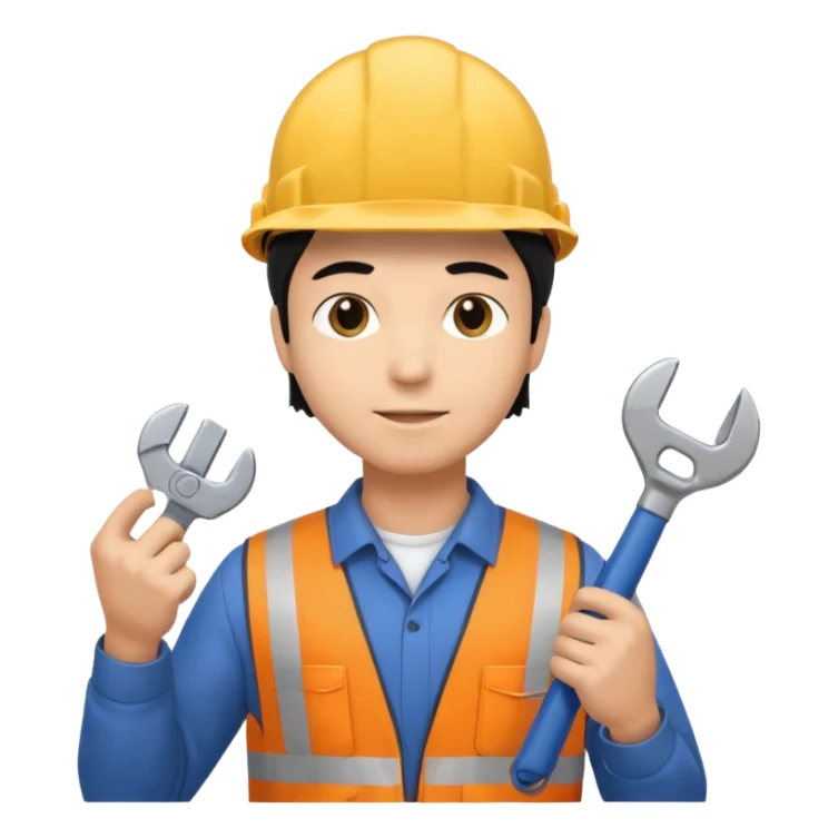 Electricity power man employer at work with black hair sticker