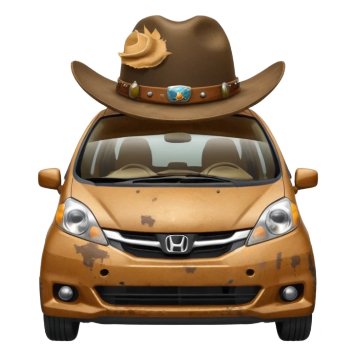 Honda fit wearing a cowboy hat sticker