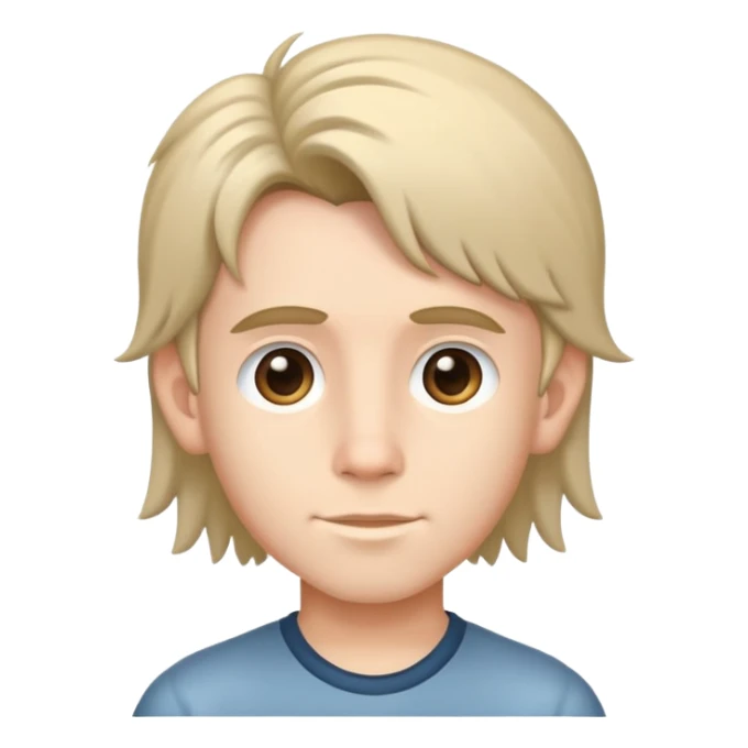 boy with big ears and a mullet hairstyle sticker