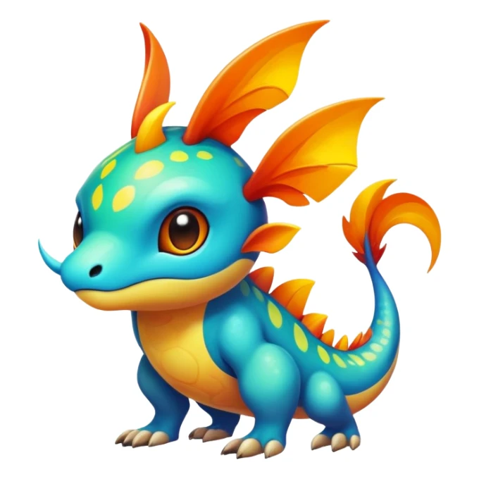 colorful vibrant Fakémon-creature with random markings sticker