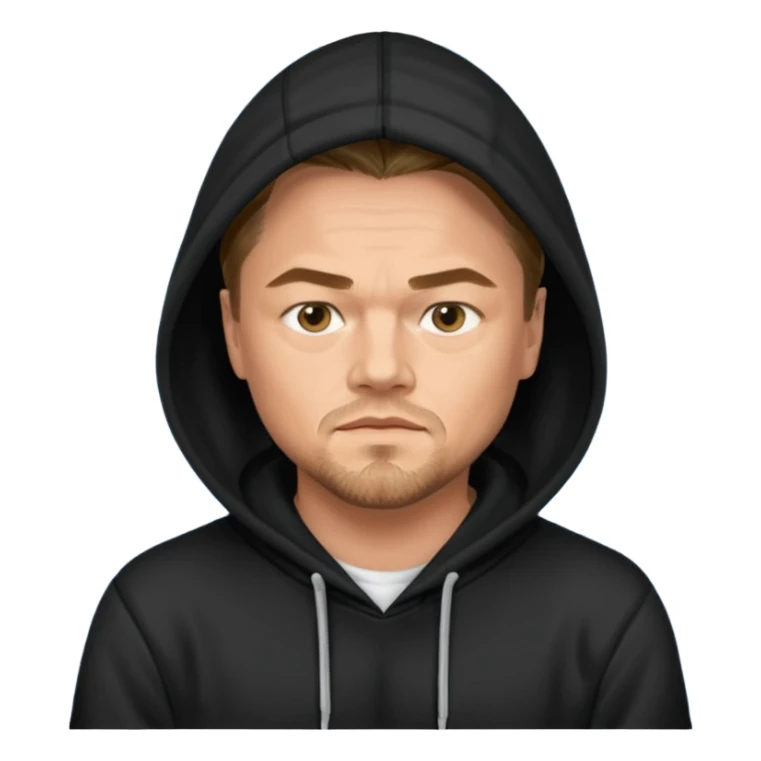 leonardo di caprio with black hoodie sticker