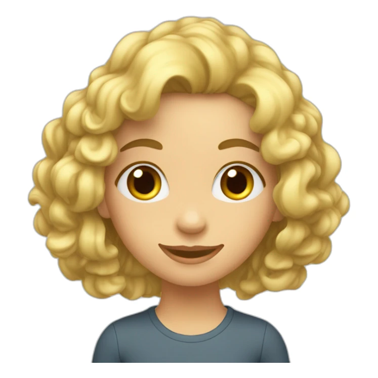 Fille avec des cheveux longs bouclés blond qui surf sticker