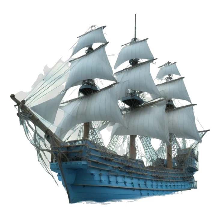 A French armada naval war ship, painted sky blue sticker