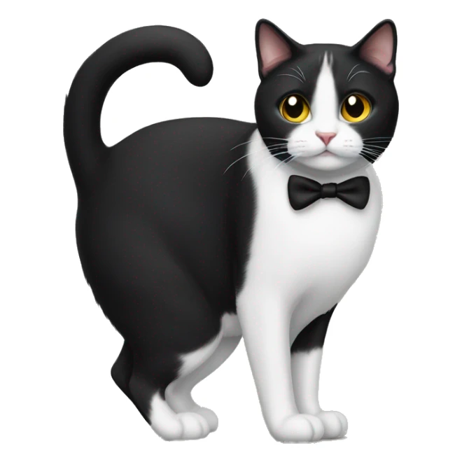 Tuxedo cat with no tail  sticker