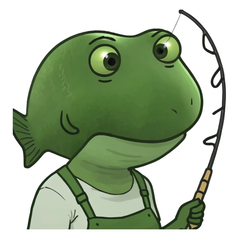 girl fishing sticker