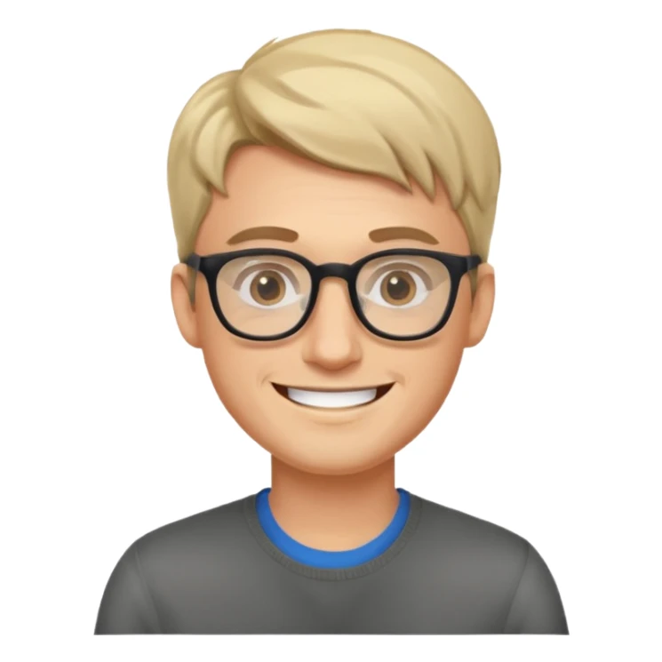 graphic designer male with glasses on sticker