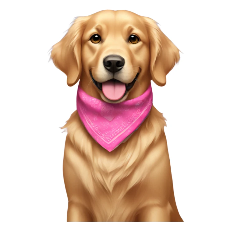 Dark golden retriever with pink bandana sticker