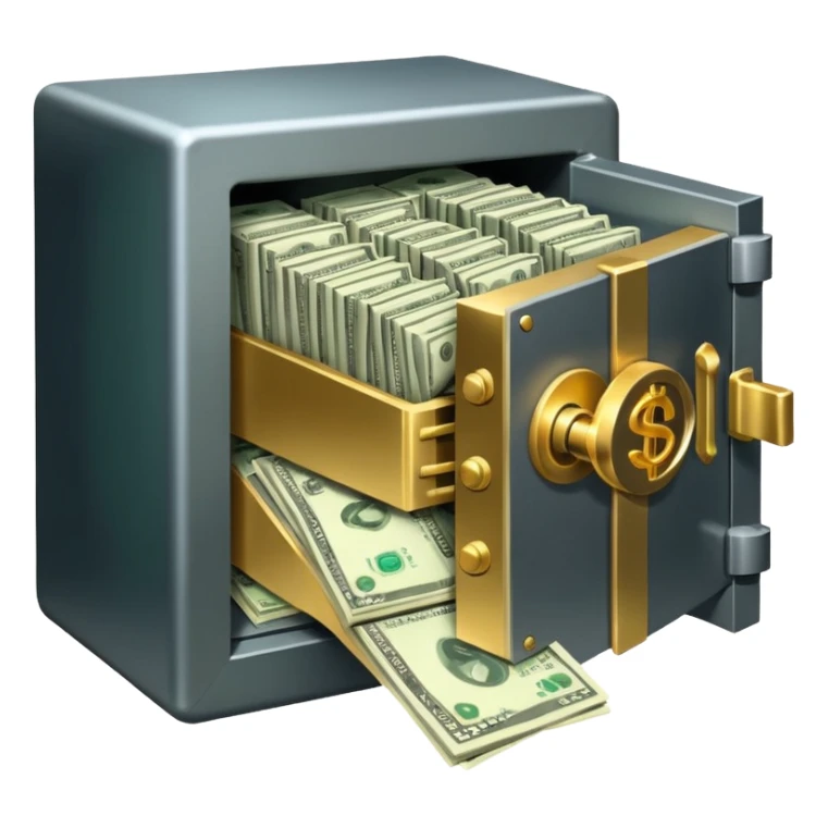 unlocked bank vault full of cash sticker