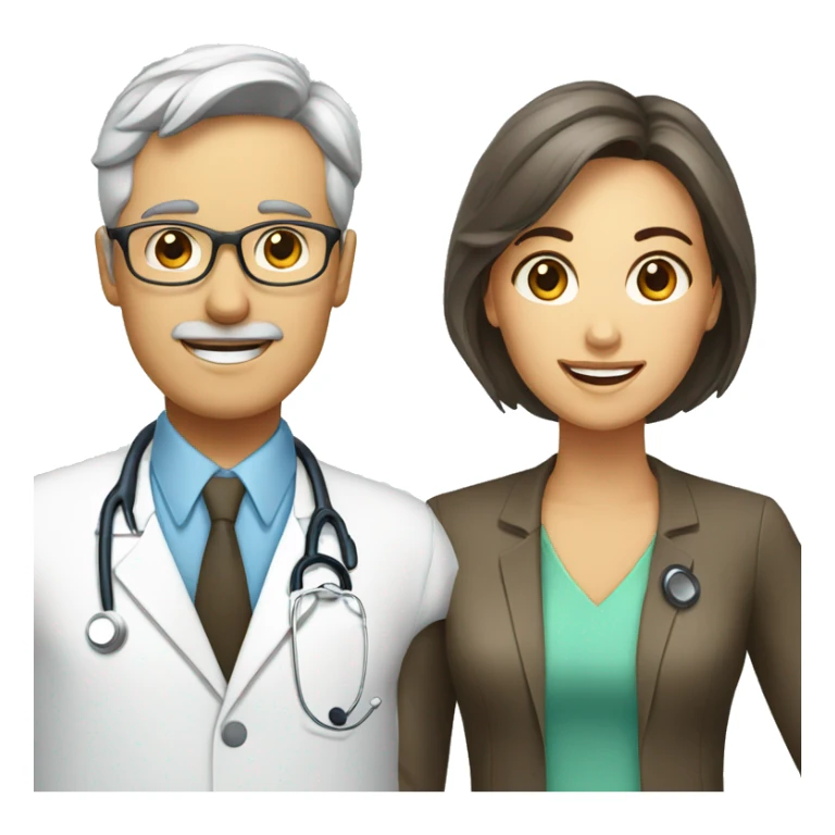 a male doctor and a female nutritionist sticker