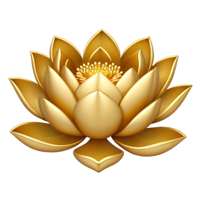 Gold lotus blossom outline sticker