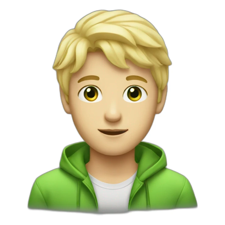 BLONDE BOY WITH GREEN EYES & CAP sticker