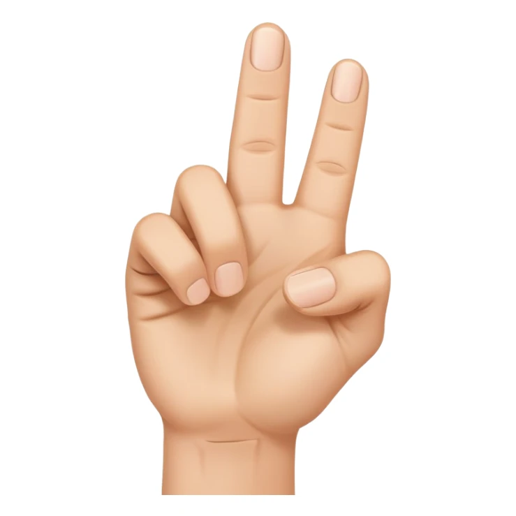 sideways view of a hand with a finger pointing up, his other fingers are making the shape of a c sticker