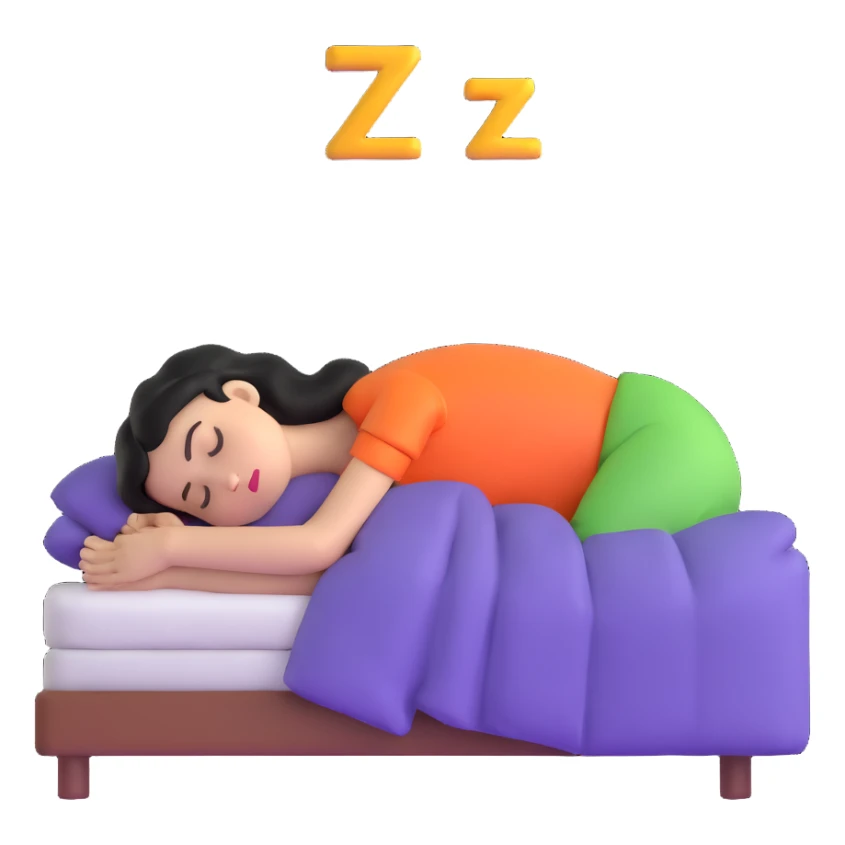 girl sleeping peacefully with Z symbols representing snoring sticker