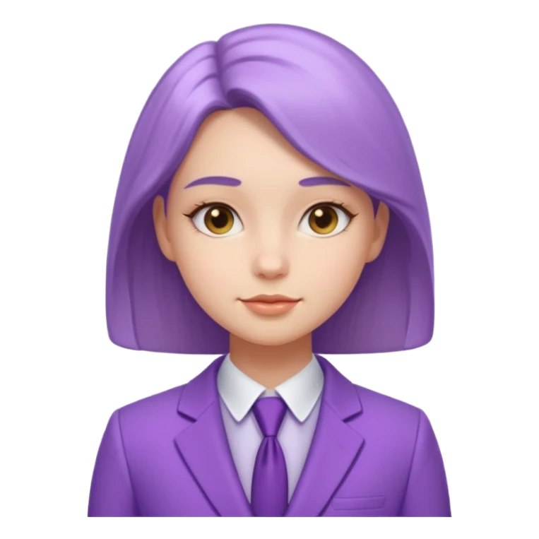 lavender-purple girl Suit, smooth rounded neckline, simple design, glossy surface, plain background. sticker