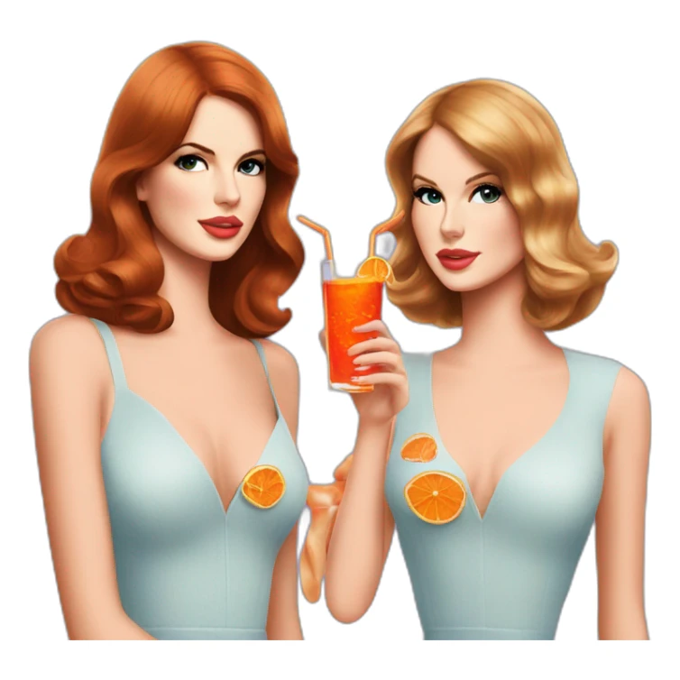 Lana del Rey & Taylor swift drinking aperol spritzz sticker