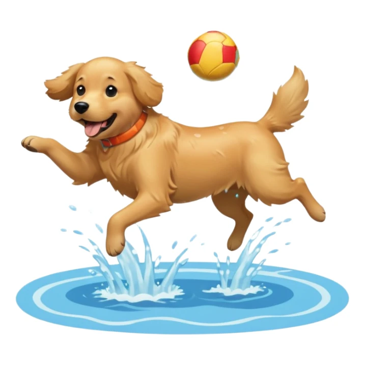 dog diving pool sticker