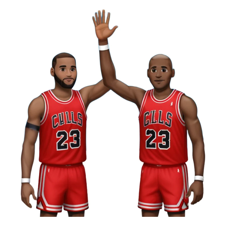 LeBron James and Michael Jordan high fiving sticker