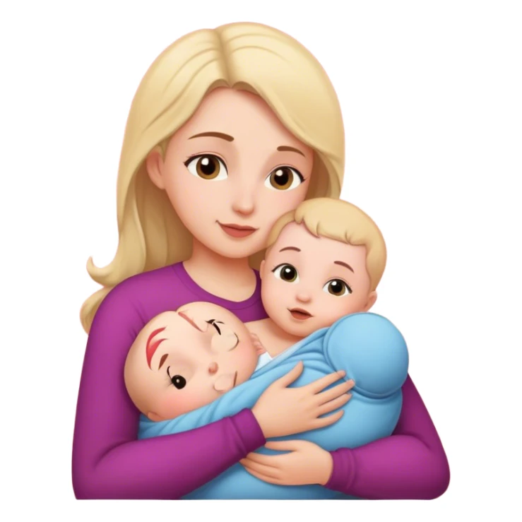 mom hugs baby in her heart sticker