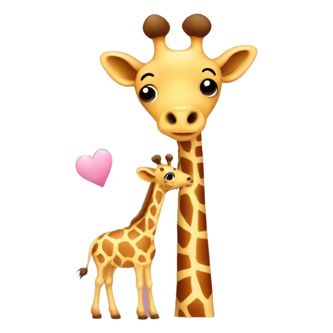 a giraffe with little baby pink hearts sticker