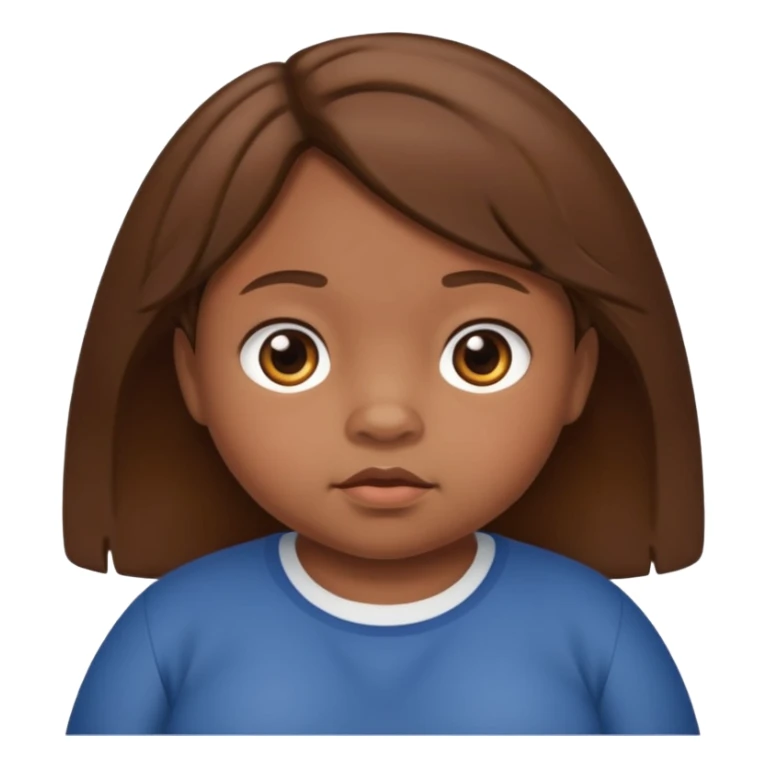 small fat child brown hair sticker