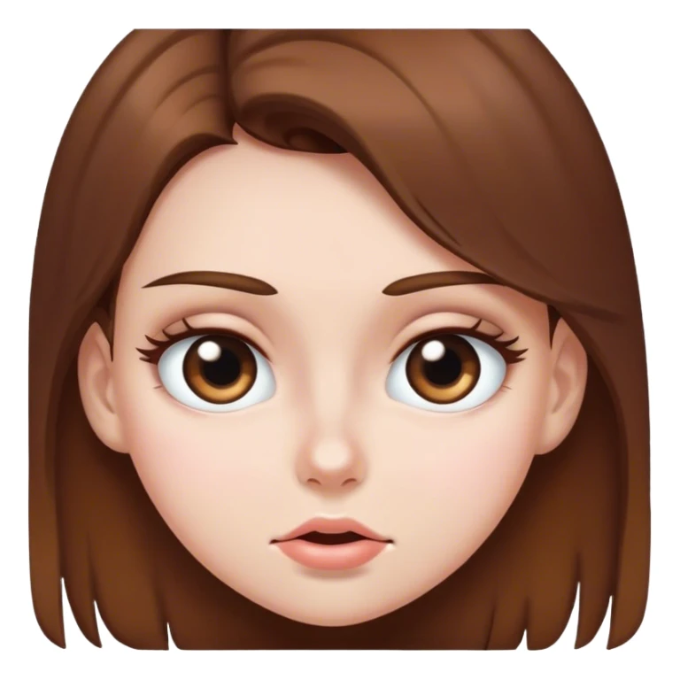girl with brown hair and white skin rolling her eyes sticker