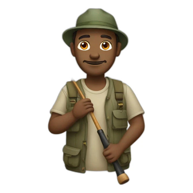 fisher man with fishing rod sticker