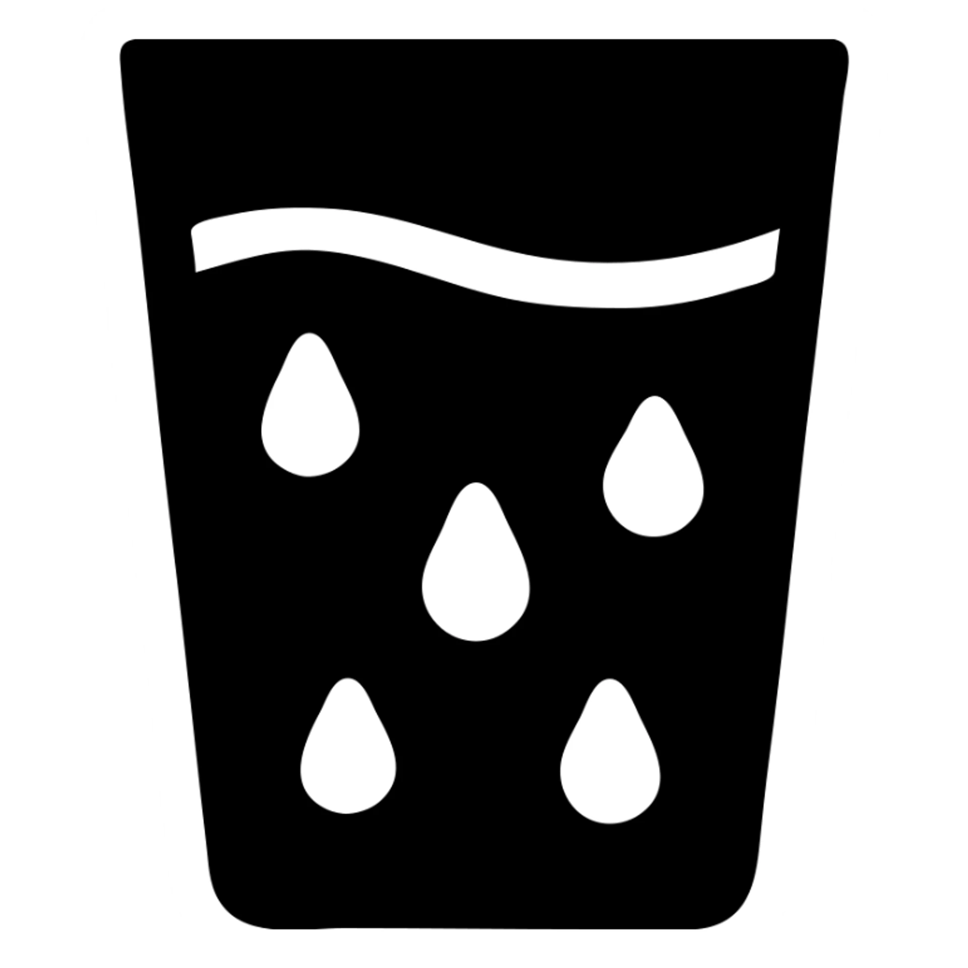 A glass of cold water with condensation sticker