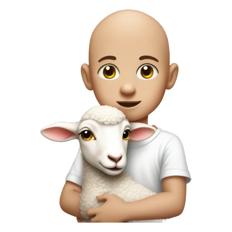 Lamb with a big bald baby boy  sticker