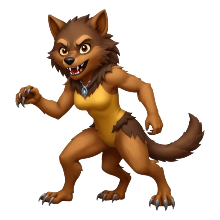 Female werewolf full body sticker