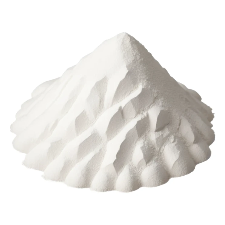 loose fine pile of ultra-white chalky powder with soft airy texture and slightly uneven natural edges matte bright surface mineral origin sticker