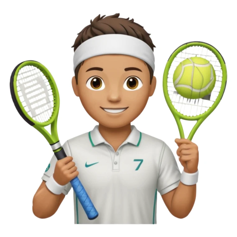 ronaldo half body with head band,half body, tennis racket sticker