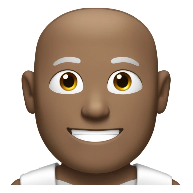 Happy white middle age male human frier monk with buzz cut square jaw sticker