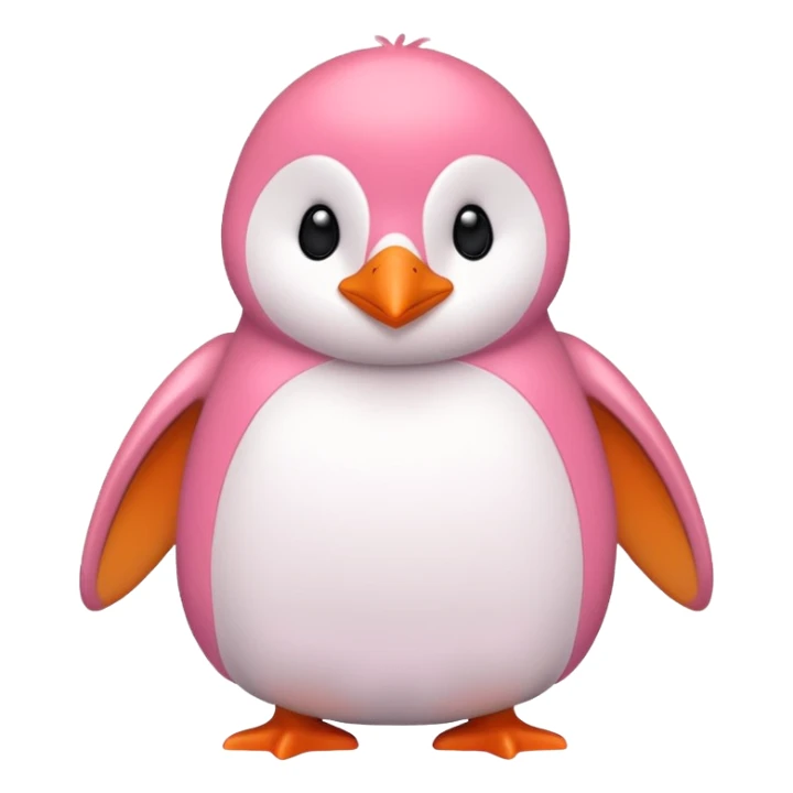 Pinkorangewhite penguin sticker