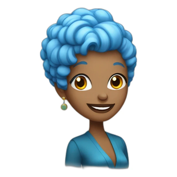 jazz singer with blue hair, woman, 50 years old sticker