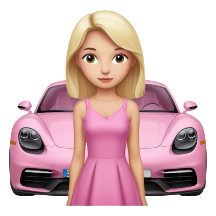 pink Porsche taycan blonde girl sticker