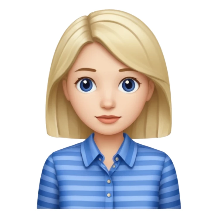 woman with blue Striped Shirt not a t shirt sticker