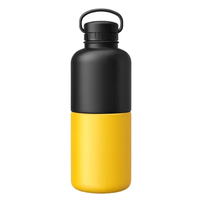 a black and yellow gym bottle sticker