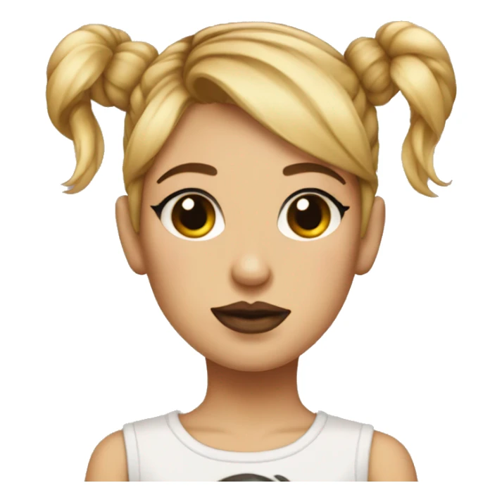Tattooed girl with space buns and side bang sticker