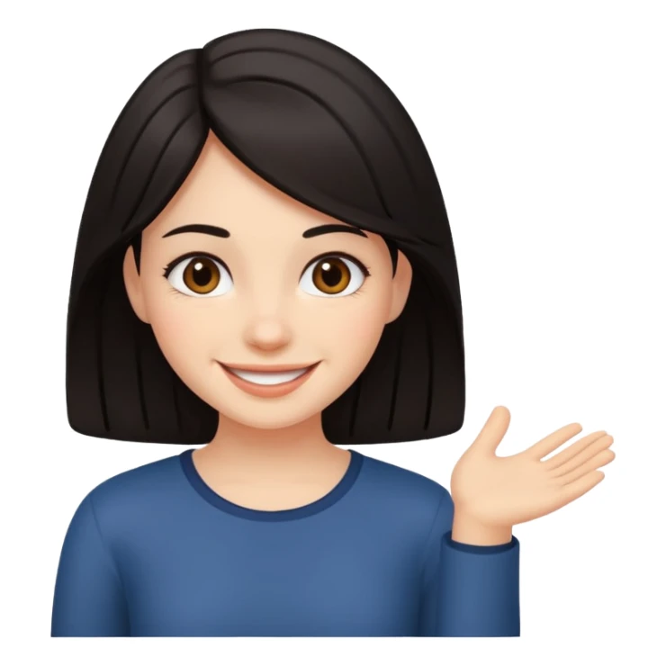 dark haired girl smiling sticker