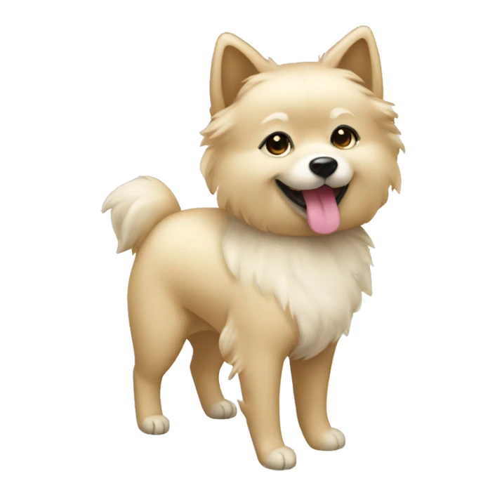 Cream color Spitz wearing black dress and heels sticker