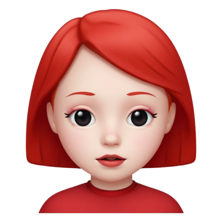 Red kid with prue black eyes and mouth sticker