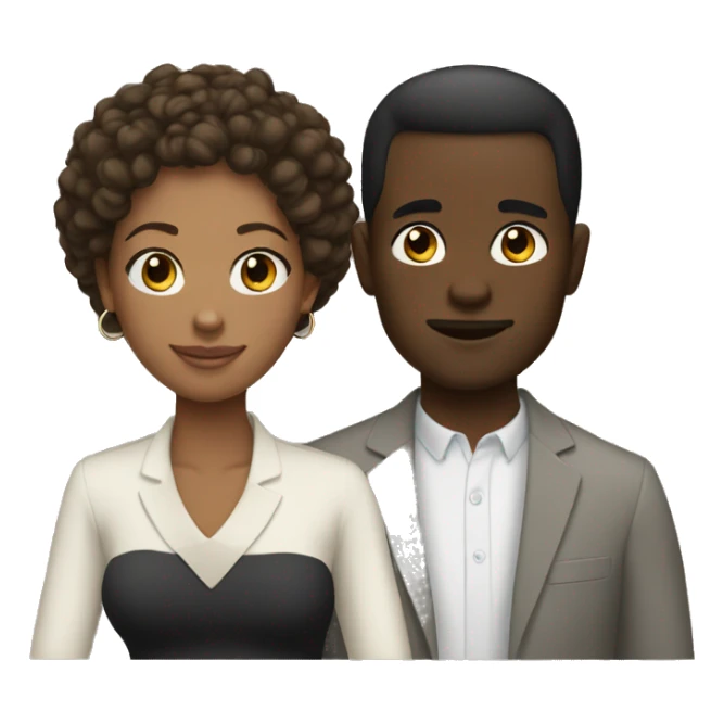 Interracial couple black women white man sticker